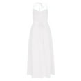 thumbnail image 5 of ClodeEU Women's Cotton V Neck Spaghetti Strap Maxi Dress ,Elegant Casual Long Dress with Backless Lace-Up for Summer White,Womens Plus S, 5 of 6