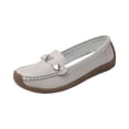 thumbnail image 2 of YOUYEDIAN Flat Shoes for Women Spring Fall Dress Loafers Slip on Non Slip Comfy Walking Shoes Office Closed Toe Orthopedic Shoes (Light Gray), 2 of 5