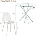 thumbnail image 6 of Round Glass Dining Table with Silver Metal Legs and 4 Transparent Dining Chairs, 6 of 8