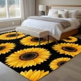 thumbnail image 4 of Yellow Sunflowers Large Area Rugs 8x10 ft Black Background Abstract Vintage Floral Washable Rug Non Slip Indoor Carpet Absorbent Floor Mat for Living Room Bedroom Dining Room, 4 of 9