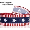 thumbnail image 4 of Reliant Ribbon 93236W-653-40F 2.5 in. 10 Yards Fourth of July Fun Wired Edge Ribbon - Red, White & Blue, 4 of 7