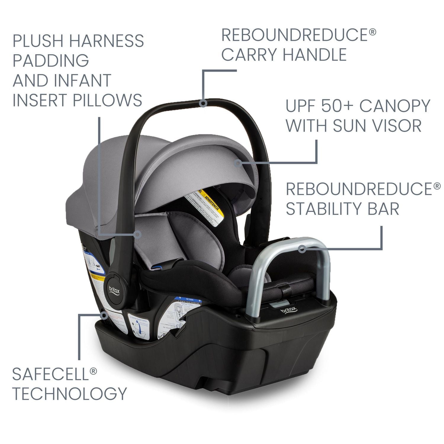 Britax Willow™ S Infant Car Seat with Alpine Base, Graphite Onyx