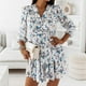 thumbnail image 2 of Vestido HUOGUO, estampado casual con cuello en V a la moda para mujer, 2 of 5