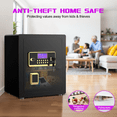 thumbnail image 4 of BESAFETY 3.0 Cuft Large Security Safe Box, Digital Keypad Lock, Built-in Alarm System & Fireproof Bag, Home & Office Safe for Cash, Valuables (Black), 4 of 12