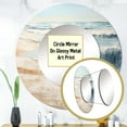 thumbnail image 3 of Designart "Amber And Azure Serene Shoreline" Coastal Beach Round Mirror Wall Decor Coastal - Large Beige Round Office Mirror - Round Mirror - 29" x 29", 3 of 6
