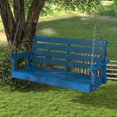thumbnail image 5 of FODINGHILL Outdoor Hanging Porch Swing with 2 Seat，HDPE All Weather Swing Chair, Patio Swing Chair for Garden, Courtyard, 600LBS Weight Capacity, Blue, 5 of 7