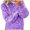 Purple, variant on Women's Casual Solid Color Thickened Warm Sweater Patchwork O Neck Top Winter Beige M