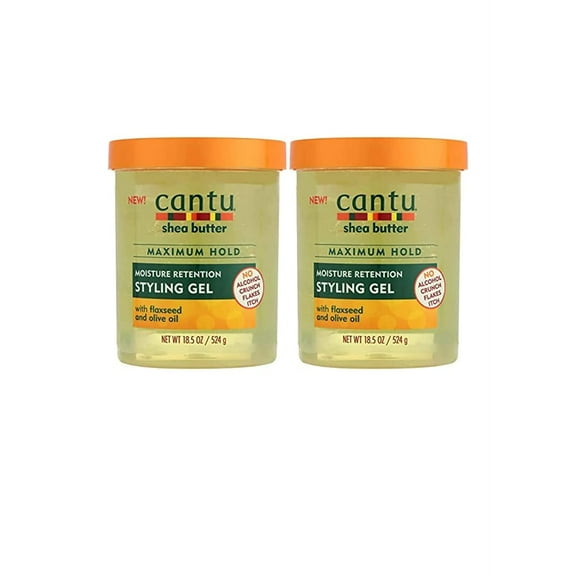 Cantu Shea Butter Maximum Hold Moisture Retention Styling Gel, 18.5 oz. (Pack of 2)