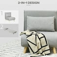 thumbnail image 5 of HOMCOM Modern Rubber Wood Metal Polyester Linen Solid Print Adjustable Backrest Chair, Light Gray, 5 of 9