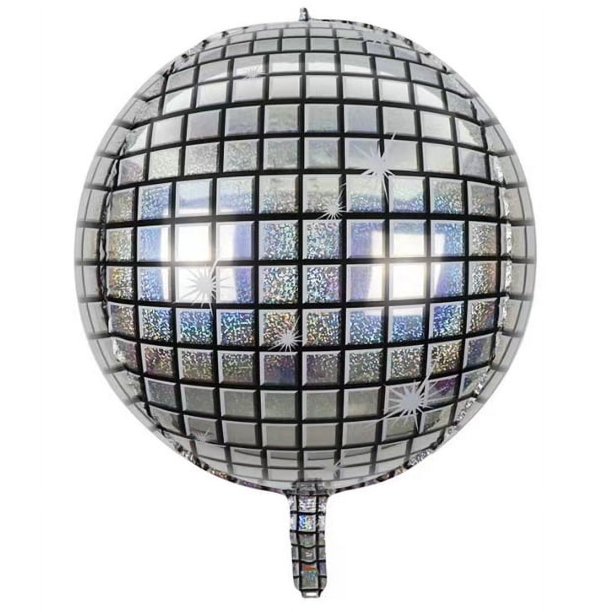 Globo de aluminio 4D de 22 pulgadas con láser plateado para discoteca, bar, fiesta, globo de papel de aluminio arcoíris