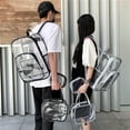thumbnail image 3 of Heavy Duty Clear Backpack Large Transparent Bag for School Stadium Events Travel Camping PVC 3PCS, 3 of 7