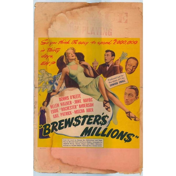 Brewster S Millions 1945 Laminated Movie Poster Walmart Com Walmart Com