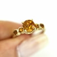 thumbnail image 3 of 14k Yellow Gold Plated 1.4 ctw Natural Yellow Citrine 5 Stone Solitaire Ring, 3 of 6