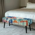 thumbnail image 2 of POLERO Dining Bench Covers, Stretch Cushion Covers Removable Washable Bench Slipcover, Watercolor Palm Tree Printed Rectangle Seat Protector for Dining Room, Living Room, Bedroom, Kitchen, 2 of 7