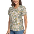 thumbnail image 5 of Yiaed Daisy Print Women's T Shirt V-Neck Short Sleeve Shirt Casual Breathable Tee Summer Tops-XX-Large, 5 of 5