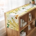 thumbnail image 6 of Watercolor Floral Table Runner, Yellow Flower Hummingbirds Botanical Spring Cotton Linen Table Runners 70 Inches Long, Dresser Scarf Runner for Dining/Kitchen/Coffee/TV Stands/Cabinets 13''x70'', 6 of 9