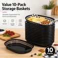 thumbnail image 2 of 20Pcs Fast Food Baskets, 10.6 x 6.7 Inch Reusable Deli Fast Food Storage Basket, Foods Service Tray Holde for Easter, Fruit, Hot Dogs, Burgers, Fries, Snacks,Picnic(Black), 2 of 7