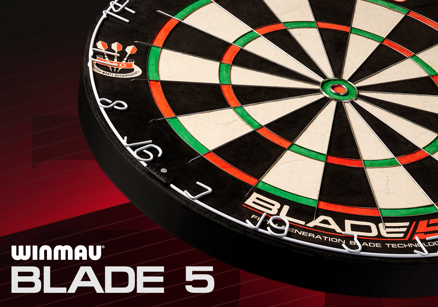 Winmau Darts Blade 5 Bristle Dartboard with All-New Thinner Wiring for Higher Scoring and Reduced Bounce-Outs - image 3 of 10
