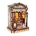 thumbnail image 3 of Kit de casa de muñecas en miniatura para armar, decoración de escritorio, artesanías de madera, juguetes, decoración, manualidades. Florería, 3 of 9