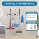thumbnail image 4 of Wall Broom Hanger, Stainless Steel Wall Broom Holder, Self Adhesive Storage Hanger Holder With 3 Slots And 4 Hooks For Kitchen Garden Garage - Jxlgv G, 4 of 5