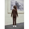 thumbnail image 7 of Arshiner Girl Clothes 2 Piece Outfits Slim Long Sleeve Shirt and Leggings Sets Thermal Underwear Brown Leopard 7-8 Years, 7 of 7