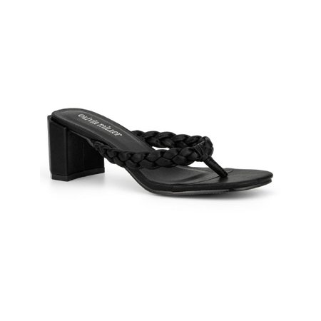 

Olivia Miller Womens Sandbanks Faux Leather Toe-Post Thong Sandals