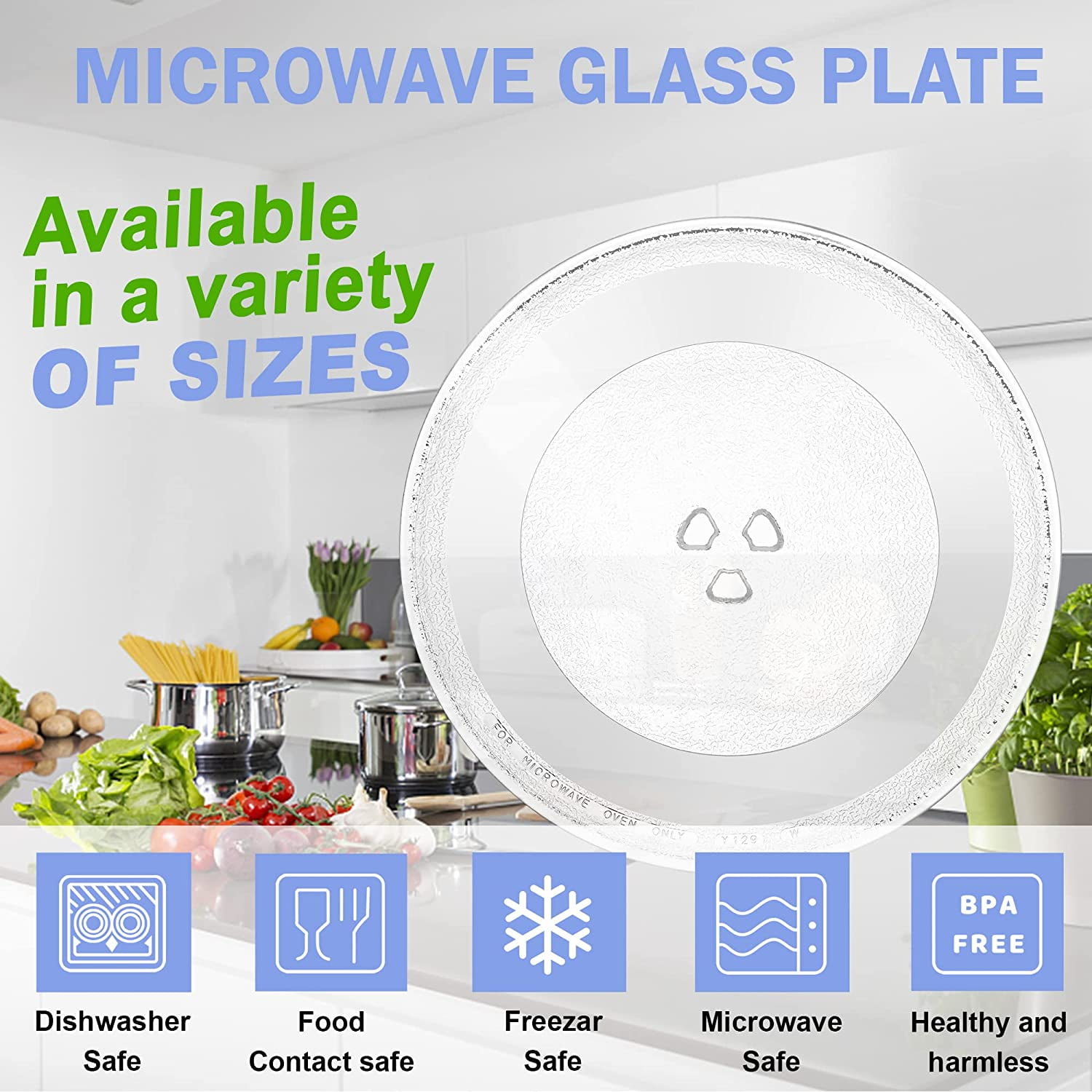 Replacement for Whirlpool W10337247, W11367904 Microwave Glass Tray 12 Inch