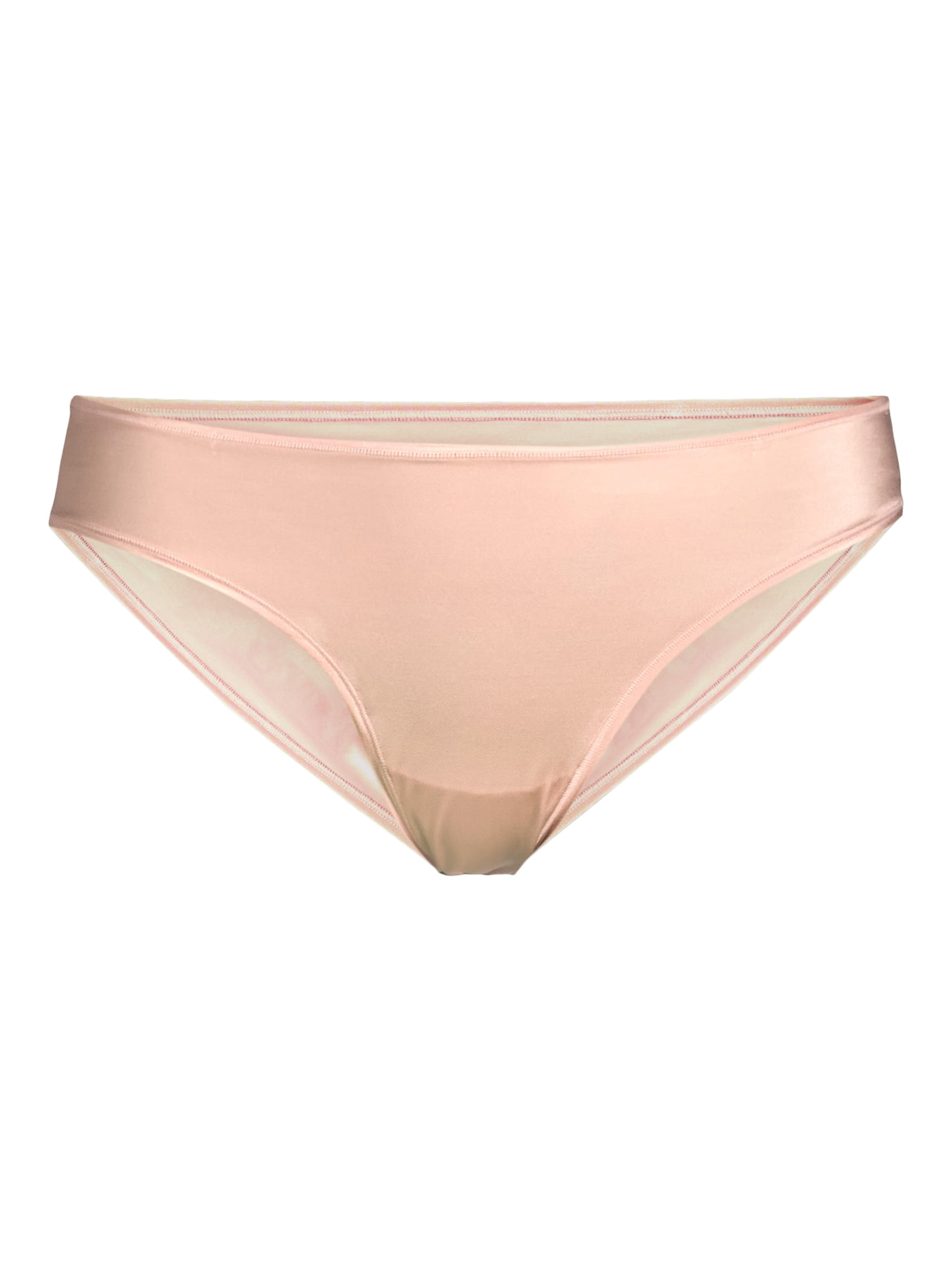Joyspun Women’s Glossy Shine Cheeky Panties, 3-Pack, Sizes XS-3XL