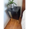 thumbnail image 3 of Buro Recamara Mueble Noche Lineas doradas Led Color Negro, 3 of 3
