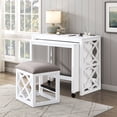 thumbnail image 2 of CoSoTower Desks and Stool Set 3Pc White Finish Rolling Desk with Casters, 2 Charging Ports Home Office Furniture, 2 of 9