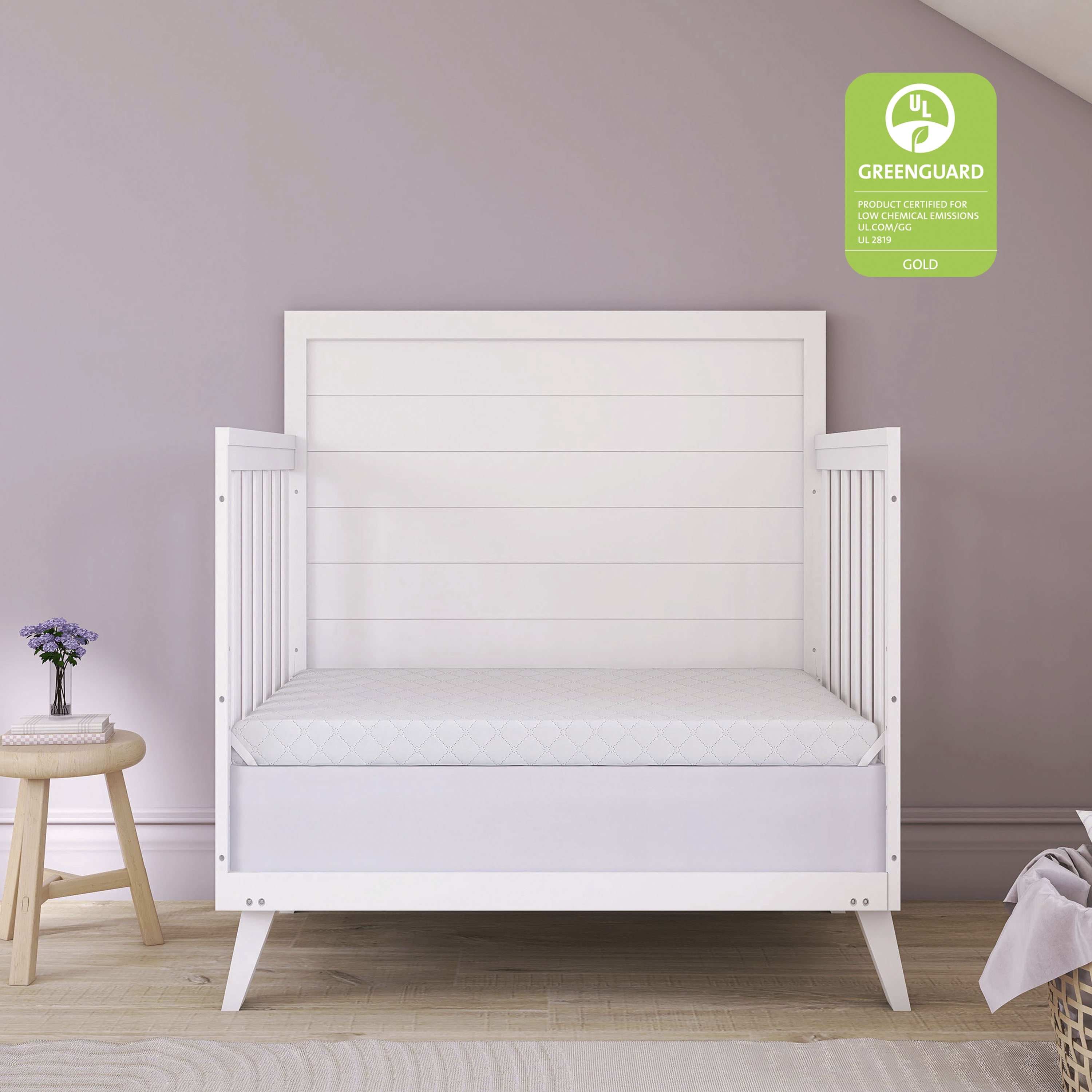 Dream On Me Sunset 3” Extra Firm Mini Crib Mattress | Greenguard Gold Certified | Waterproof Vinyl Cover | Fits Mini and Portable Cribs