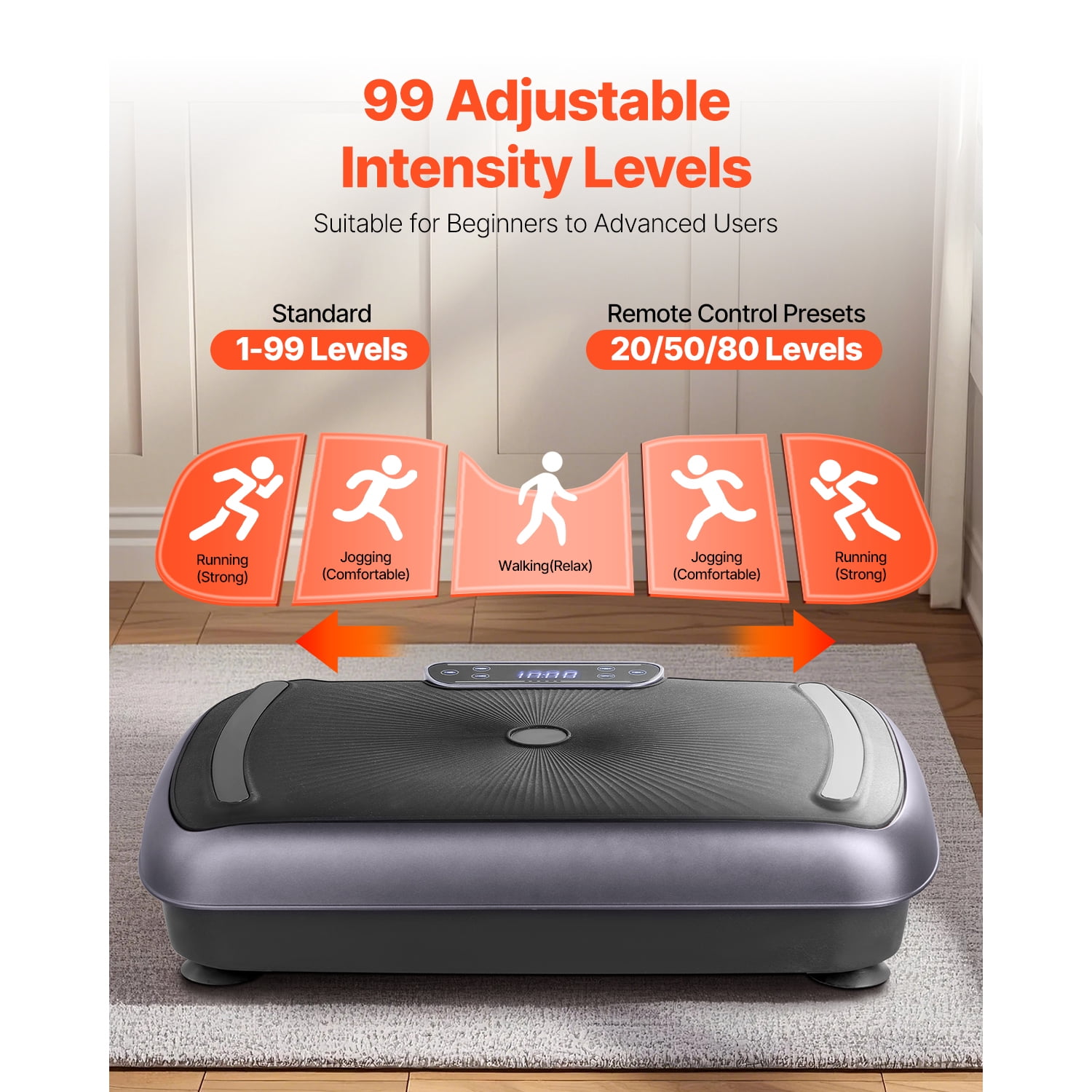KFFKFF Vibration Plate Exercise Machine, Full Body Fitness Platform for Lymphatic Support and Weight Management, Home Workout Equipment with Resistance Bands, Body Shaker for Adults, Black