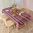 thumbnail image 6 of Boho Red Colorful Striped Ethnic Pattern Rectangle Tablecloth 60"x102",Waterproof Polyester Rectangle Table Cloth, Wipeable Spillproof Polyester Tablecloth for Dining, Camping, Indoor and Outdoor, 6 of 6
