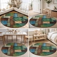 thumbnail image 4 of Round Area Rugs 4Ft, Color Block Boho Non-Slip Washable Circle Rugs Carpet, Geometric Vintage Botanical Indoor Outdoor Rug Floor Mats Throw Runner for Bedroom Living Room Bathroom, 4 of 8