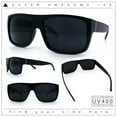thumbnail image 2 of Classic Manly Rectangular Sporty Wrap Biker Style Plastic Sunglasses Matte Black, 2 of 8