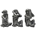 thumbnail image 3 of Adam & Friends Home Decor See No Evil, Hear No Evil, Speak No Evil Sculpture | 3-Piece | Black, 3 of 6