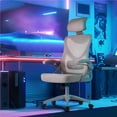 thumbnail image 5 of Yaheetech Adjustable High Back Mesh Office Chair with 90° Flip-up Armrest, Full Gray, 5 of 7