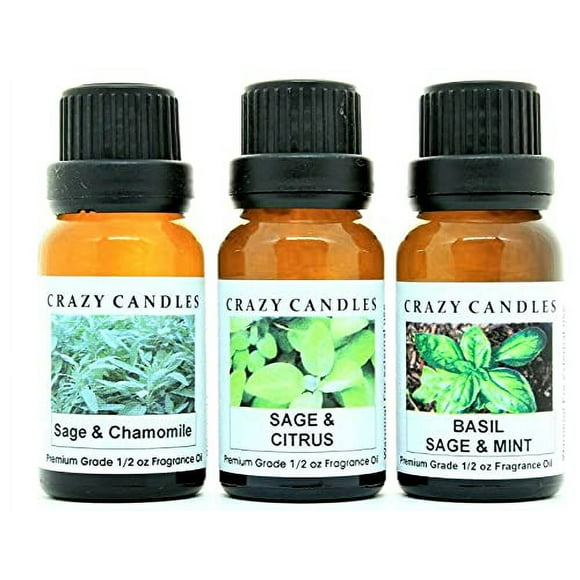 Crazy Candles 3 Bottles Set, 1 Sage & Ch