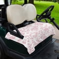 thumbnail image 2 of Golf Cart Seat Covers for 2 Seater,Pink Flower Microfiber Cart Seat Towel Blanket,Vintage Farmhouse Boho Leaf Spring Solid Absorbent Breathable Non Slip Bench Seats Protector for Golf Course 51"x31", 2 of 9