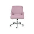 thumbnail image 2 of Serta Leighton Home Office Desk Chair Chrome Nailheads Twill Fabric Lilac Purple, 2 of 11