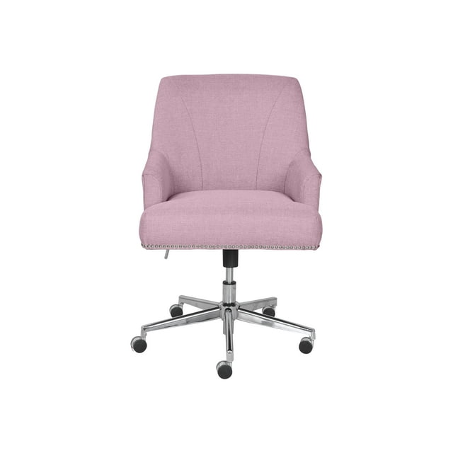 Serta Leighton - Chaise - Accoudoirs - Inclinaison - Pivotante - Acier Inoxydable, Mousse Mémoire, Tissu Sergé - Lilas