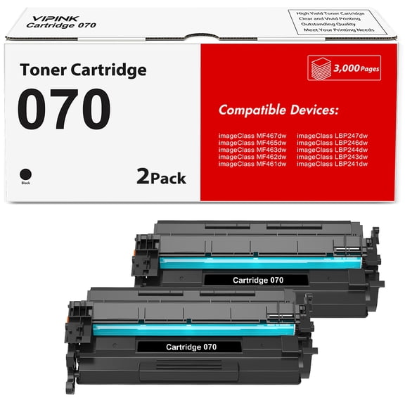 070 Black Toner Cartridge Compatible Replacement for Canon 070 CRG070 CRG-070 Toner Cartridge for MF465dw MF462dw LBP246dw LBP247dw Printer (2 Pack)