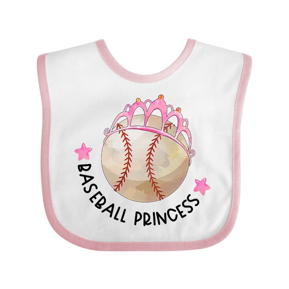 Inktastic Baseball Princess Tiara Girls Baby Bib