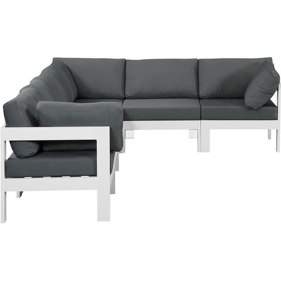 Meridian Furniture Nizuc Grey Outdoor Patio Modular Sectional