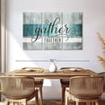 thumbnail image 3 of Elephant Stock Gather Together Grunge Typography Wall Art - Horizontal Multi Panel Canvas - Living Room Wall Decor - Wall Signs Multi Panel - Gray And Teal Decor - 57" x 36", 3 of 8