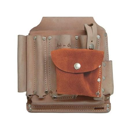 Style N Craft Heavy Top Grain Leather 9 Pocket Surveyor's Tool Pouch