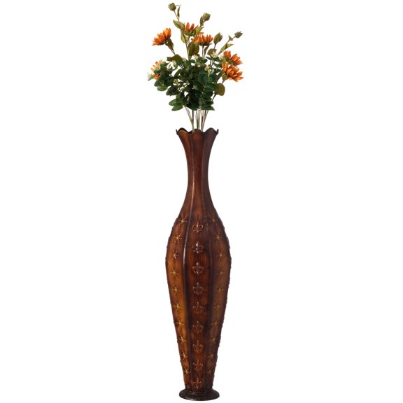 34'' Metal Decorative Floor Vase Centerpiece Home Decoration for Dried Flower and Artificial Floral Arrangements in