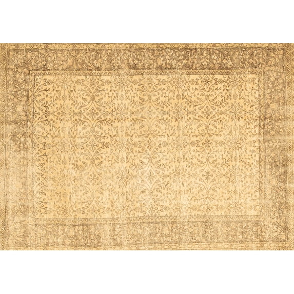 Ahgly Company Indoor Rectangle Abstract Brown Contemporary Area Rugs, 7' x 9'