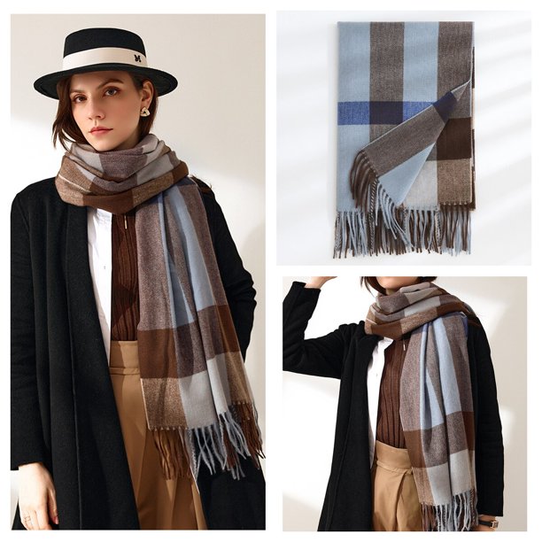 Bufanda de Cachemira para mujer, manta grande, chal clásico a cuadros, envoltura suave y cálida, otoño e invierno, venta al por mayor Fivean unisex
