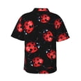 thumbnail image 4 of Xecao Beautiful Red Ladybug print Hawaiian shirt - a stylish short-sleeve button-down for men, perfect for casual beach and tropical outings., 4 of 9